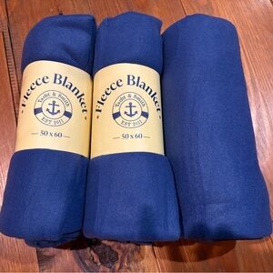 Navy Fleece Throw Blankets - Soft Fleece 50 x 60
